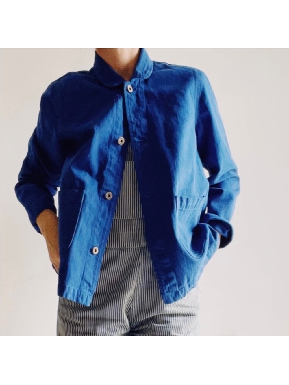 Hey Gang Women's Cotton Herringbone Twill Chore Coat French Blue